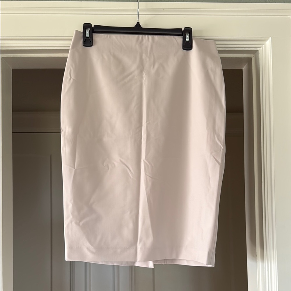 Theory - 8 - Elegant Eggshell Pencil Skirt in Tropical wool perfect